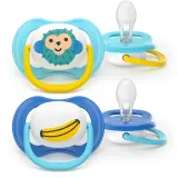 Пустышка Philips Avent Ultra Air SCF080/26 6-18 m, 6–18 месяцев, светится в темноте, 2 шт Boy — фото 1