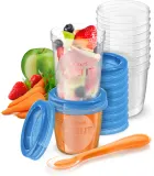 Набор контейнеров для хранения детского питания Philips Avent VIA SCF721/20, с ложечкой, 10×180 мл и 10×240 мл — фото 1