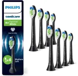 Сменные насадки для зубной щётки Philips Sonicare Optimal White HX6068/88 чёрные, 8 шт — фото 1
