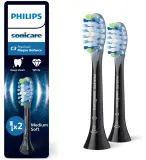 Сменные насадки для зубной щётки Philips Sonicare Premium Plaque Defense HX9042/88 чёрные, 2 шт — фото 1