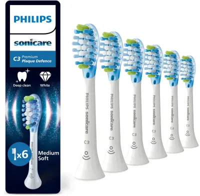 Сменные насадки для зубной щётки Philips Sonicare Premium Plaque Defense HX9046/87 белые, 6 шт