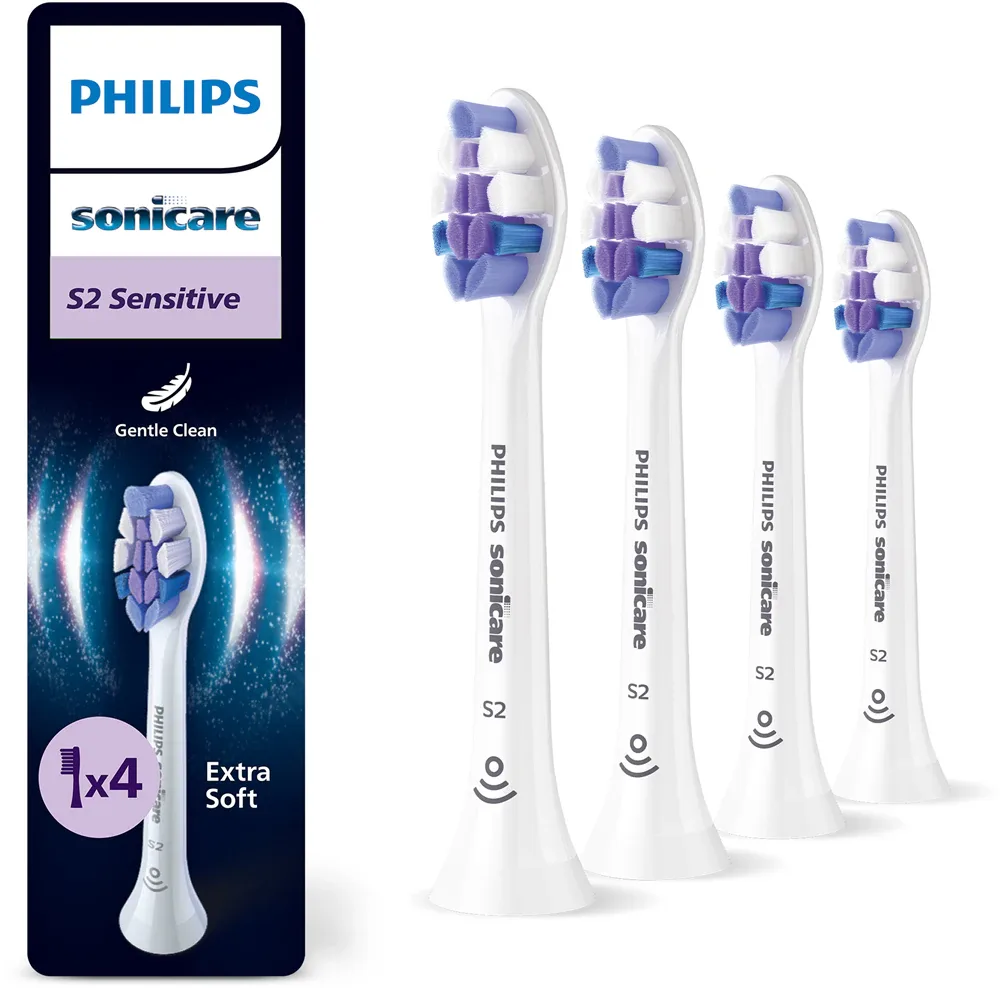 Сменные насадки для зубной щётки Philips Sonicare Sensitive HX6054/87 белые, 4 шт
