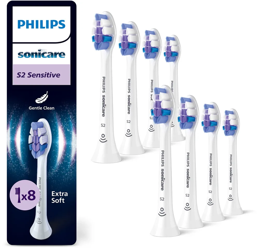 Сменные насадки для зубной щётки Philips Sonicare Sensitive HX6058/87 белые, 8 шт