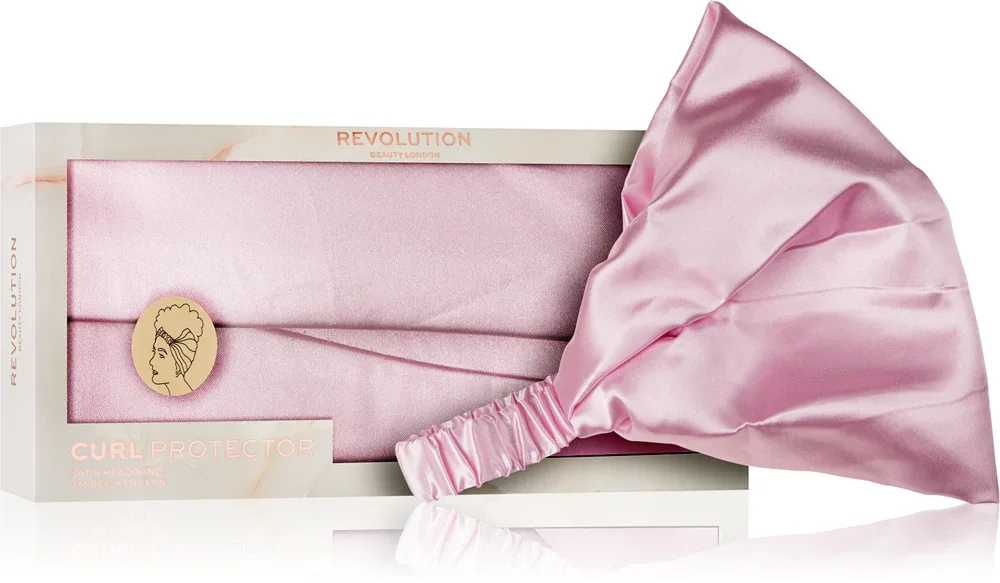 Повязка для волос Revolution Haircare Curl Protector Satin Headband, атласная, 1 шт, оттенок Pink