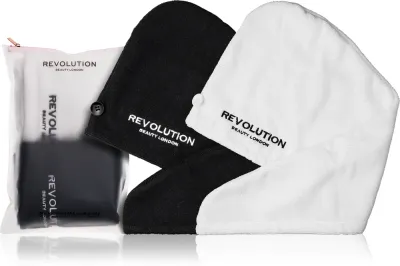 Полотенце-тюрбан из микрофибры Revolution Haircare Microfibre Hair Wraps с пуговицами, 2 шт