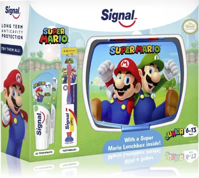 Набор детский Signal Super Mario с зубной пастой и щёткой, с дизайном Super Mario