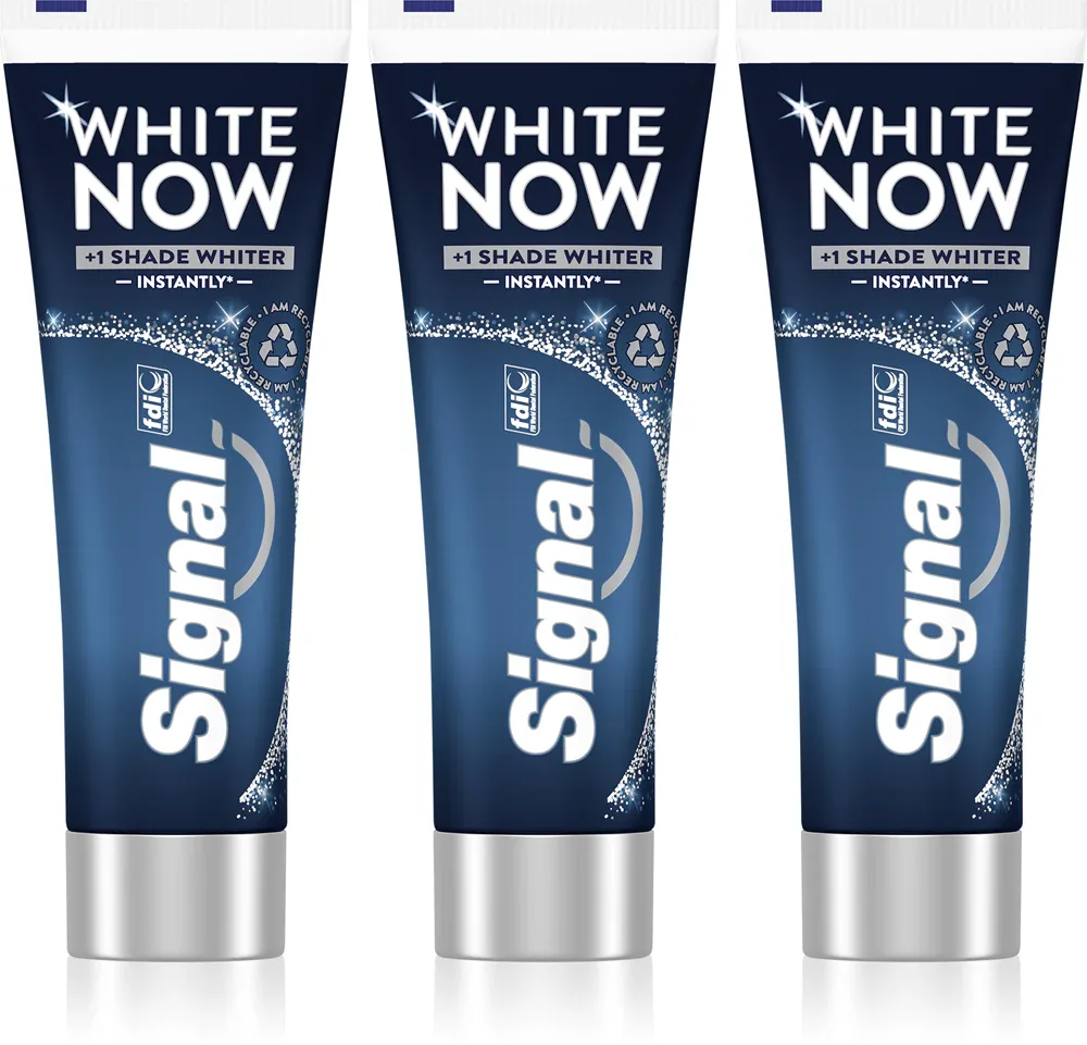 Зубная паста Signal White Now отбеливающая, с уходом за дёснами, 3 x 75 мл