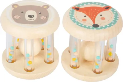 Погремушки Small foot by Legler Rattle Animals Pastel для новорождённых, с шуршащим материалом, 2 шт
