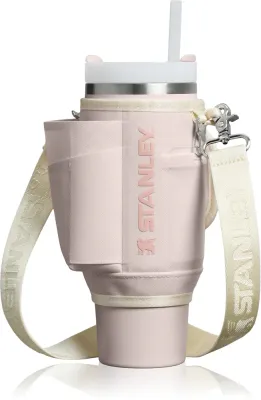 Сумка-держатель для бутылки Stanley The All Day Quencher Carry-All с карманами, со съёмным ремнём, 1 шт, 890 ml Rose Quartz