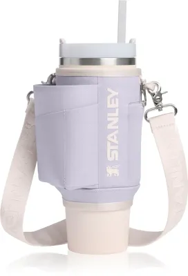 Сумка-держатель для бутылки Stanley The All Day Quencher Carry-All с карманами, со съёмным ремнём, 1 шт, 890 ml Purple Dust