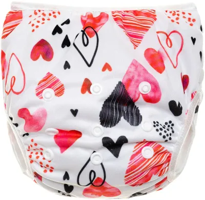 Подгузник для плавания T-TOMI Diaper Swimwear Hearts с боковыми застёжками, 1 шт 5-12 kg