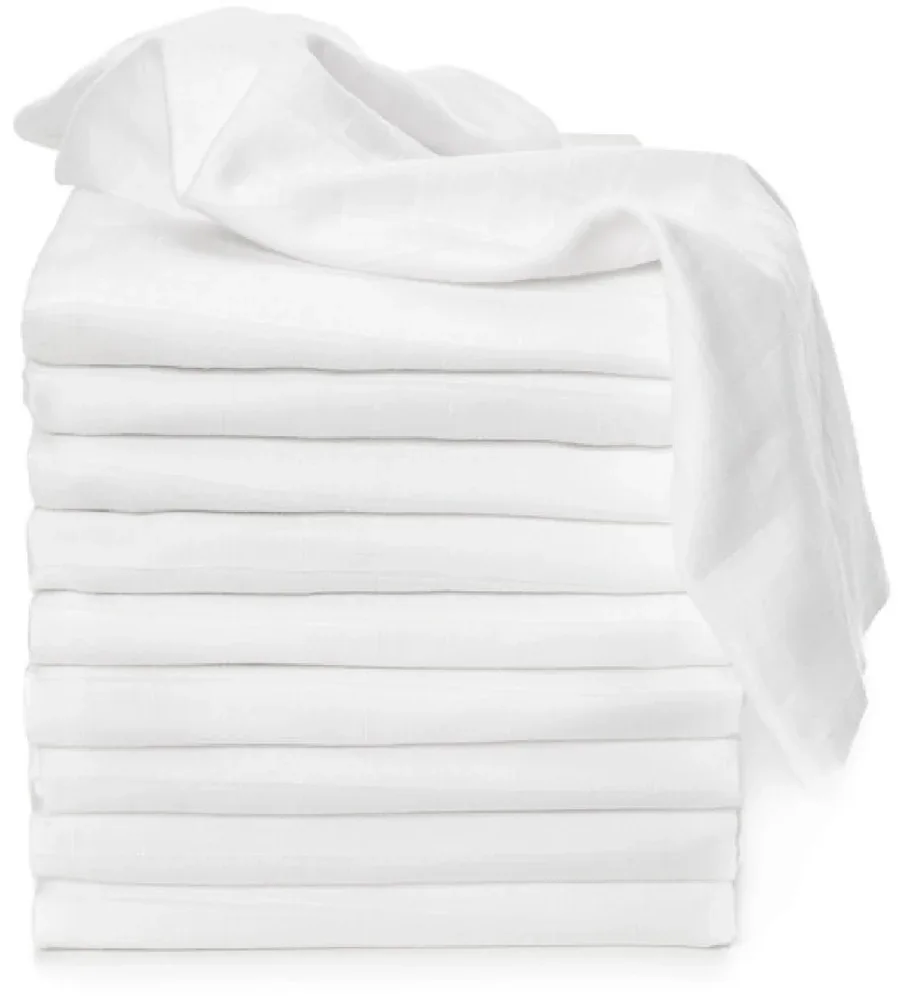 Подгузники многоразовые T-TOMI TETRA Cloth Diapers HIGH QUALITY White из плотного хлопка, 10 шт White 70x70 cm