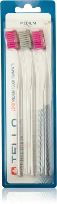 Набор зубных щёток TELLO 3940 Medium 3pack средней жёсткости, с компактной головкой, 3 шт