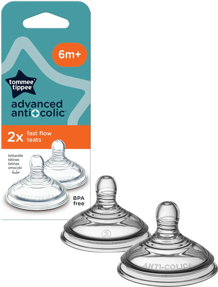 Соска для бутылочки Tommee Tippee Advanced Anti-Colic силиконовая, 2 шт Fast Flow 6m+