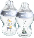 Бутылочка для кормления Tommee Tippee Natural Start Anti-Colic антиколиковая, с рисунком лягушки, 2× 260 мл Slow Flow 0m+ Frog — фото 1