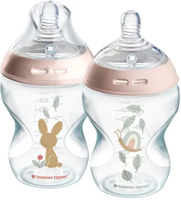 Бутылочка для кормления Tommee Tippee Natural Start Anti-Colic подарочный набор, розовая, 2× 260 мл Slow Flow 0m+