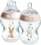 Бутылочка для кормления Tommee Tippee Natural Start Anti-Colic подарочный набор, розовая, 2× 260 мл Slow Flow 0m+ — фото 1
