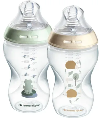 Бутылочка для кормления Tommee Tippee Natural Start Anti-Colic подарочный набор, зелёная и жёлтая, 2× 340 мл Nature Medium Flow 3 m+