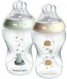 Бутылочка для кормления Tommee Tippee Natural Start Anti-Colic подарочный набор, зелёная и жёлтая, 2× 340 мл Nature Medium Flow 3 m+ — фото 1