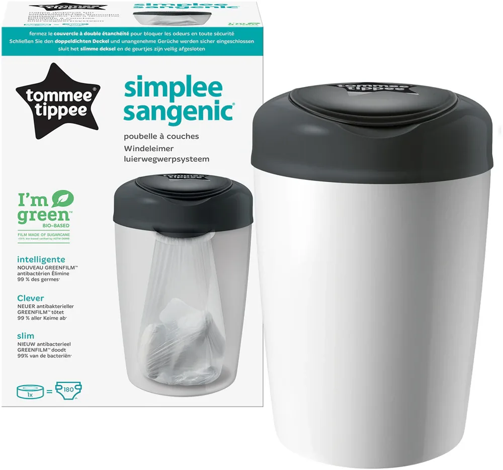 Контейнер для подгузников Tommee Tippee Simplee White с антибактериальной плёнкой, 1 шт