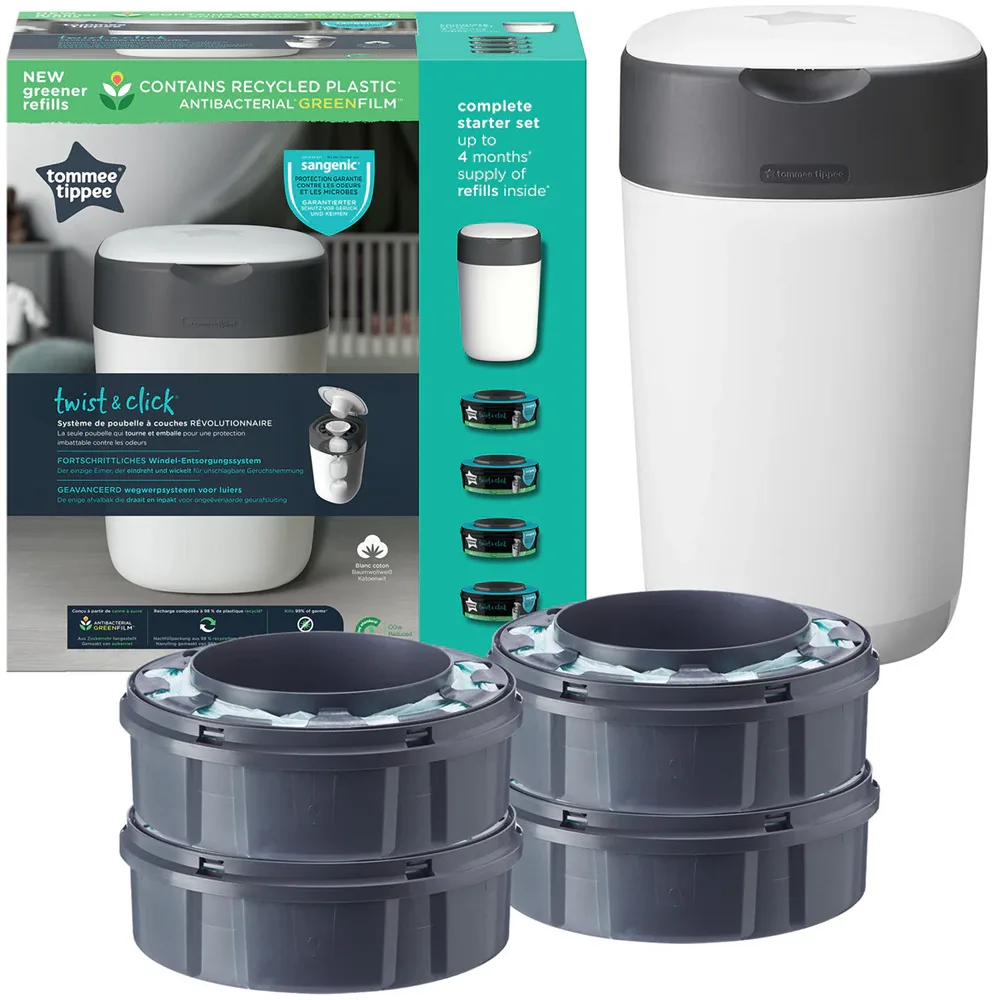 Контейнер для подгузников Tommee Tippee Twist Click Set с плёнкой GREENFILM, набор со сменными кассетами