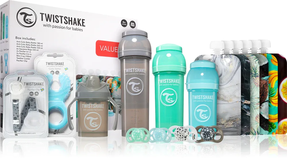 Набор для кормления Twistshake Bottle Set бутылочки, соска и кружка, силиконовый for Boy