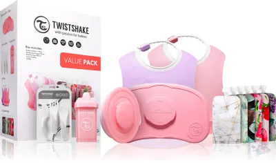 Набор детской посуды Twistshake Tableware Set for Girl розовый, с тарелкой и приборами, подарочный Pink