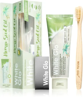 Зубная паста отбеливающая White Glo Hemp Seed Oil с зубной щёткой, 150 г