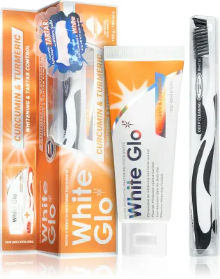 Паста зубная White Glo Whitening Tartar Control отбеливающая, с куркумой, против зубного камня, 150 г Curcumin and Turmeric