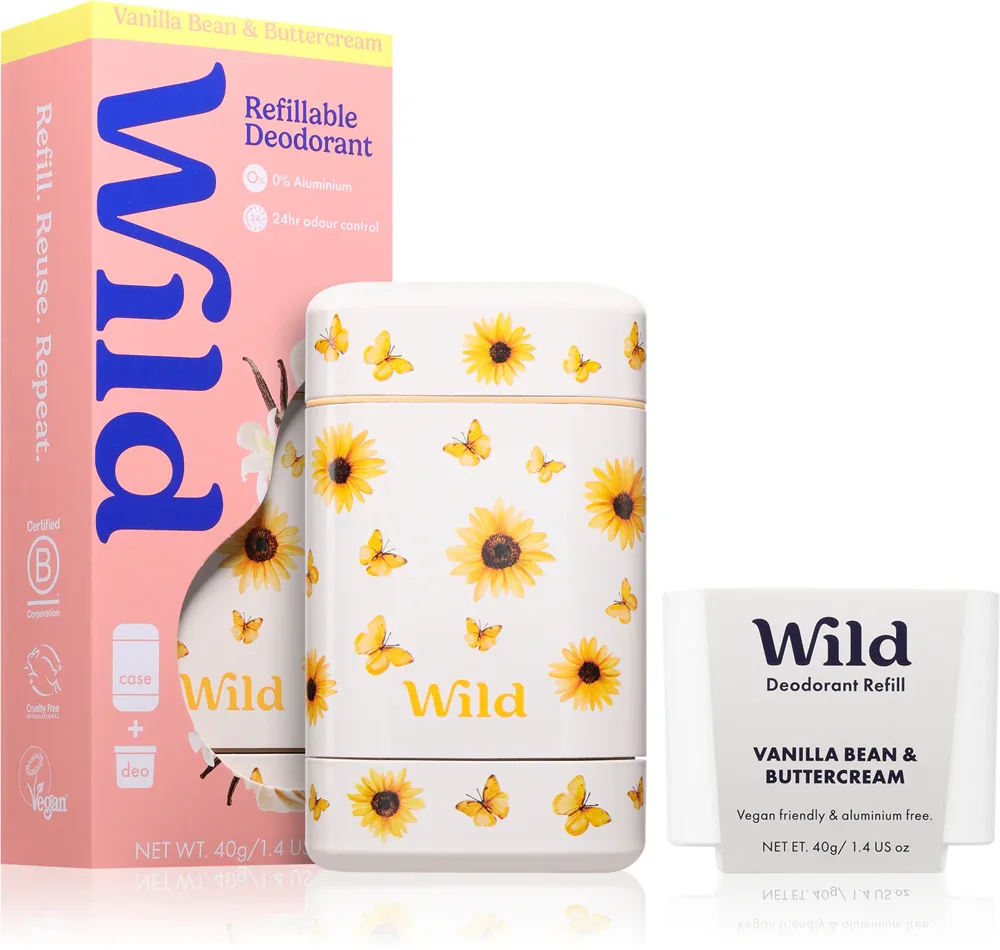 Дезодорант твёрдый Wild Vanilla Bean Buttercream Sunflower Case для всех типов кожи, 40 г
