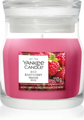 Ароматическая свеча Yankee Candle Red Raspberry, аромат для весны и лета, 110 г Signature