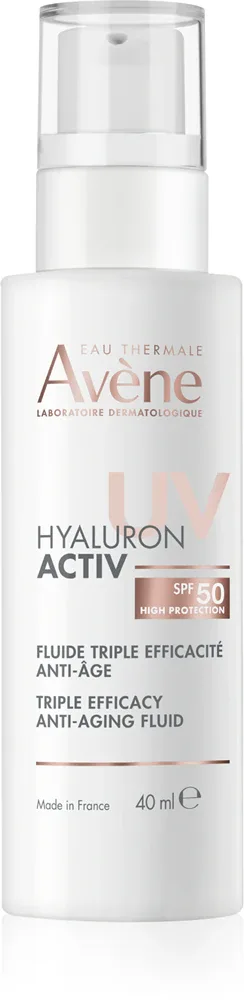 Avène Hyaluron Activ UV Triple Efficacy Anti-Aging Fluid - Флюид для лица Avene Hyaluron Activ UV Triple Efficacy Anti-Aging Fluid солнцезащитный, с гиалуроновой кислотой, 40 мл SPF 50, 40 мл