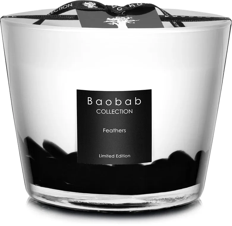 Свеча ароматическая Baobab Collection Feathers в стекле, с четырьмя фитилями, 500 г