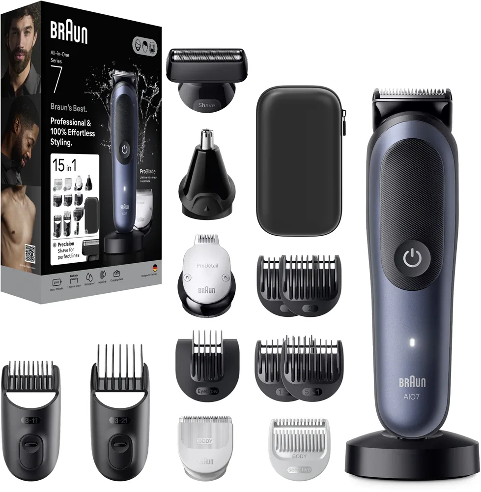 Триммер многофункциональный Braun All-In-One Series 7 AIO7580 15 в 1, водостойкий, 1 шт