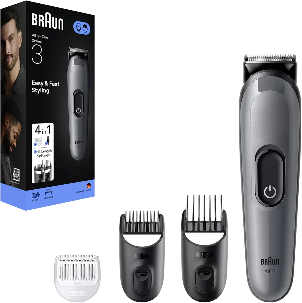 Триммер универсальный Braun All-In-One Series 3 AIO3500 для бороды и волос, с моющейся головкой, 1 шт