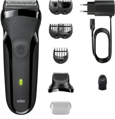Бритва электрическая Braun Series 3 300 с 5 насадками, с головкой 3-Flex, 1 шт Black