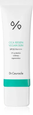 Крем солнцезащитный для лица Dr.Ceuracle Cica Regen Vegan SPF 50+, для чувствительной кожи, 50 мл