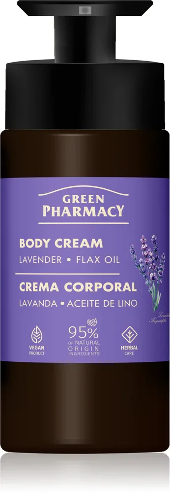 Крем для тела Green Pharmacy Lavender Flax Oil с лавандой и льняным маслом, увлажняющий, 739 мл