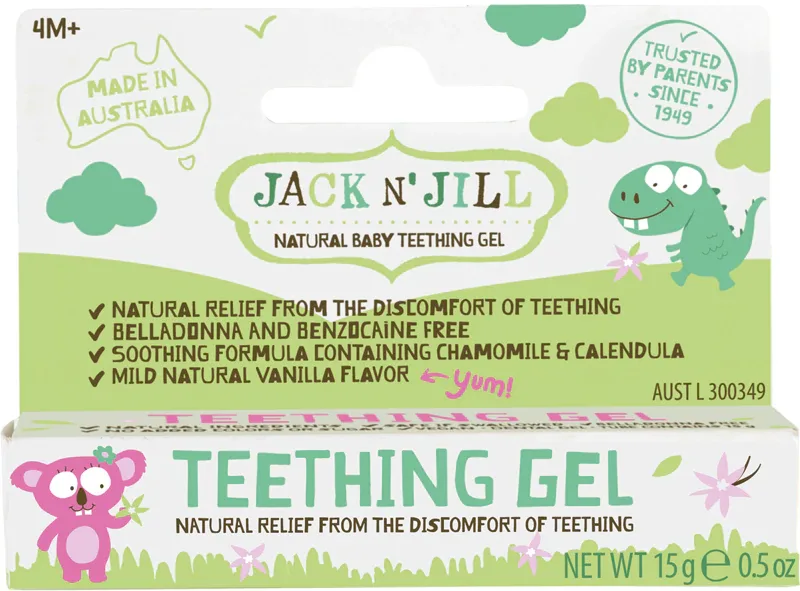 Гель для дёсен Jack N’ Jill Teething Gel при прорезывании зубов, с экстрактом календулы, 15 г 4m+