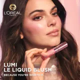 L’Oréal Paris Lumi Le Liquid Blush - Румяна для лица L’Oreal Paris Lumi Le Liquid Blush жидкие, с сияющим финишем, 11 мл, 11 мл, оттенок 630 True Rose — фото 4
