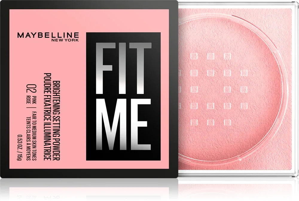 MAYBELLINE NEW YORK Fit Me! Powder - Пудра для лица Maybelline Fit Me! Powder прозрачная, матирующая, 15 г, 15 г, оттенок 02 Pink