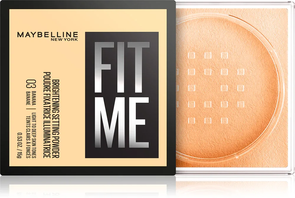 MAYBELLINE NEW YORK Fit Me! Powder - Пудра для лица Maybelline Fit Me! Powder прозрачная, матирующая, 15 г, 15 г, оттенок 03 Banana