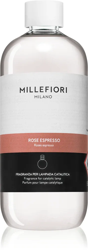 Наполнитель для каталитической лампы Millefiori Rose Espresso, пряный, устраняет посторонние запахи, 500 мл
