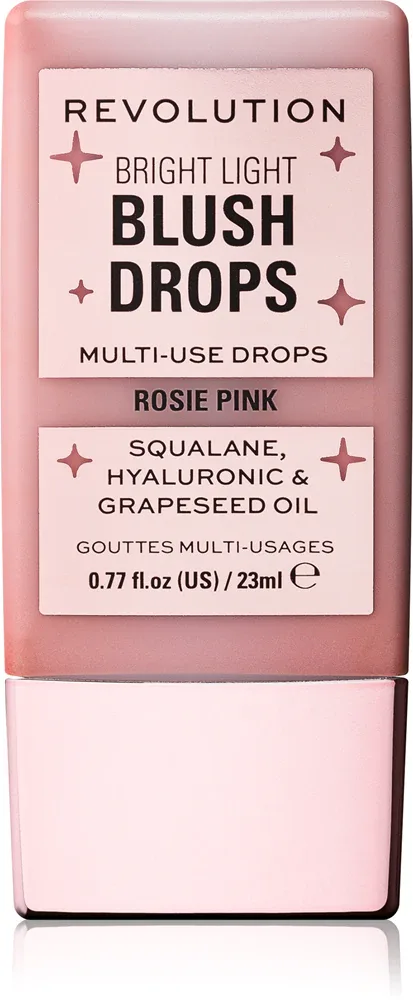 Румяна-капли Revolution Bright Light Blush Drops, жидкие, с гиалуроновой кислотой, 23 мл, оттенок Pink Rosie