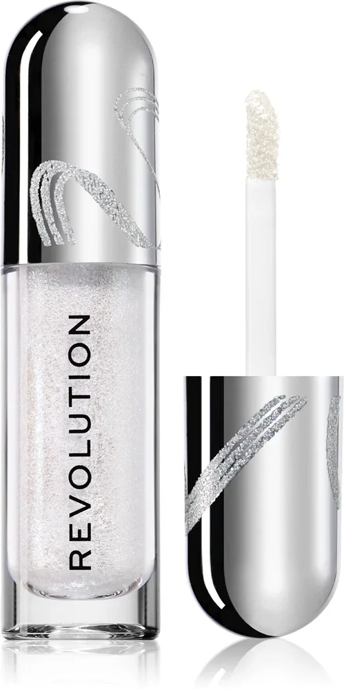 Тени для век жидкие Revolution Metallic Muse Glitter Muse с блёстками, для глаз, щёк и губ, 3,5 мл, оттенок Silver