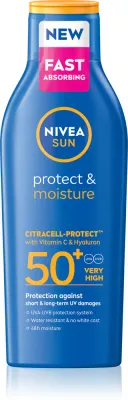 Молочко солнцезащитное NIVEA SUN Protect Moisture SPF 50+, водостойкое, увлажняющее, 200 мл