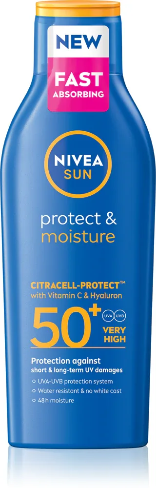 Молочко солнцезащитное NIVEA SUN Protect Moisture SPF 50+, водостойкое, увлажняющее, 200 мл