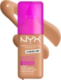 Тональный флюид NYX Professional Makeup Make Em Wonder матирующий, среднее покрытие, с гиалуроновой кислотой и витамином С, 30 мл, оттенок 18 Golden Light — фото 2