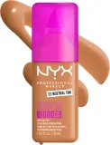 Тональный флюид NYX Professional Makeup Make Em Wonder матирующий, среднее покрытие, с гиалуроновой кислотой и витамином С, 30 мл, оттенок 21 Neutral Tan — фото 2