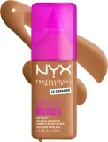 Тональный флюид NYX Professional Makeup Make Em Wonder матирующий, среднее покрытие, с гиалуроновой кислотой и витамином С, 30 мл, оттенок 28 Cinnamon — фото 2